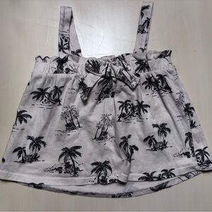 Zara Kids Palm Tree Print Tank Top - Black and White